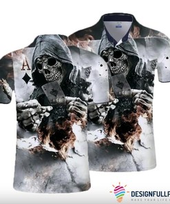 Skull Gift The Ace Skull Polo Shirt Nhd