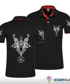 Skull Gift The Baphomet Goat Skull Polo Shirt Nhd