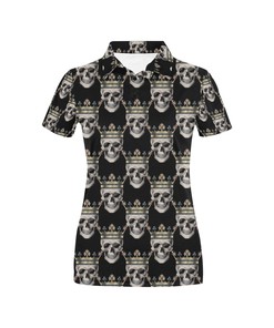 Skull King Print Design Women's Polo Shirt Gift