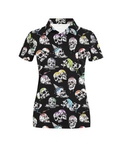 Skull Print Design Women's Polo Shirt Gift