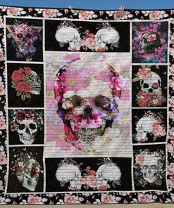 Skull Quilt Bedding Set Blanket - Great for Bedroom Decoration and Family Gifts