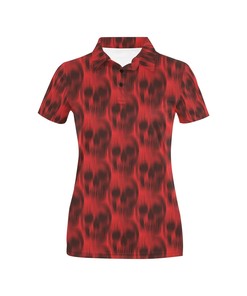 Skull Red Print Design Women's Polo Shirt