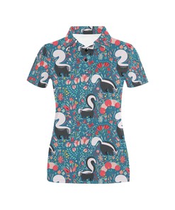 Skunk Print Design Women's Polo Shirt