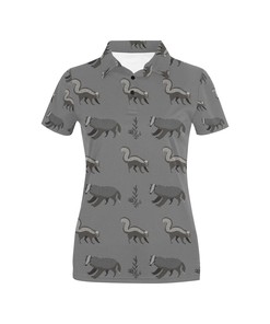 Skunk Print Design Women's Polo Shirt Gift