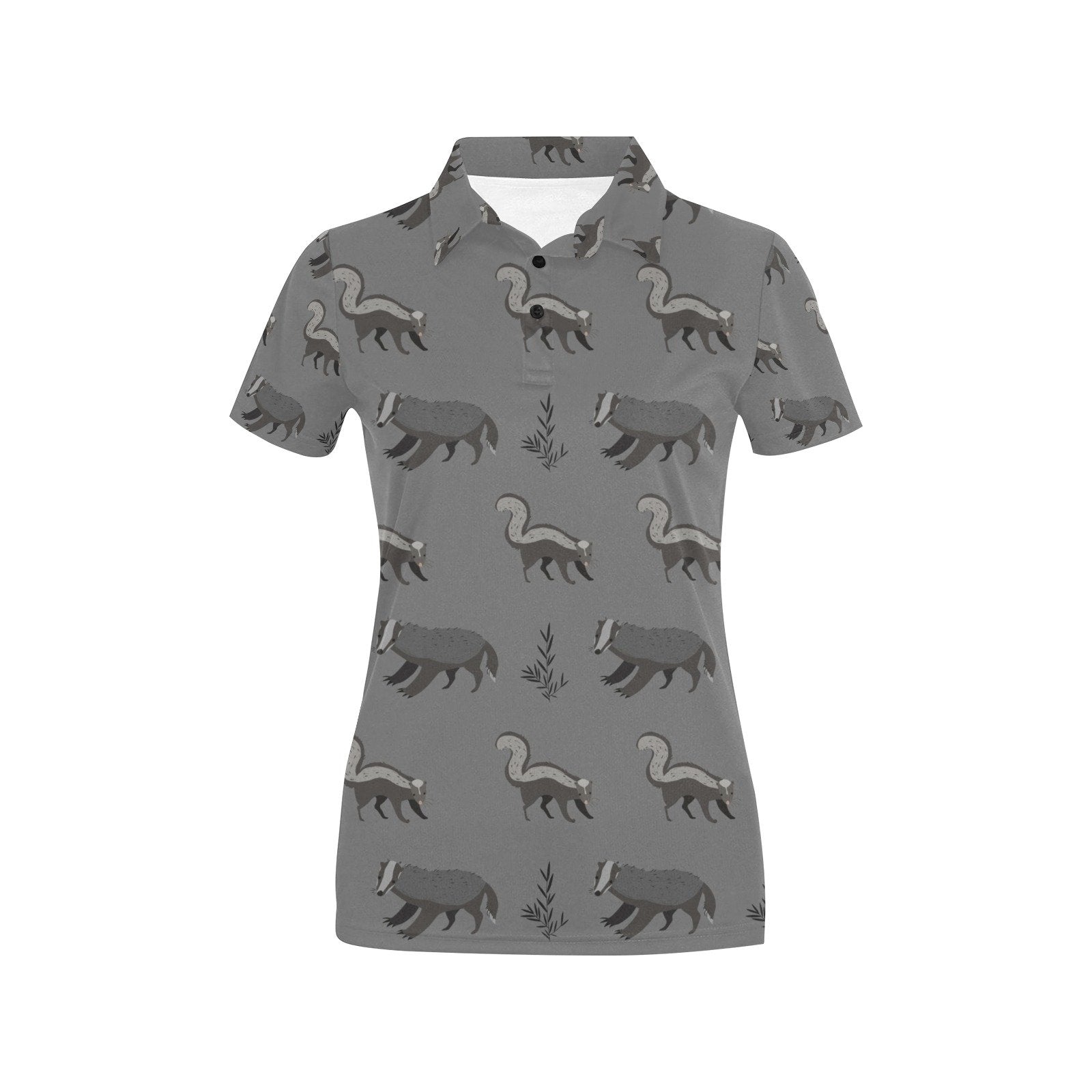 Skunk Print Design Women's Polo Shirt Gift