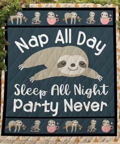 Sloth Naps All Day Quilt Bedding Set Personalized for Home Decoration and Family Gifts