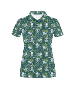 Sloth Print Design Women's Polo Shirt 3D Polo Shirt A6