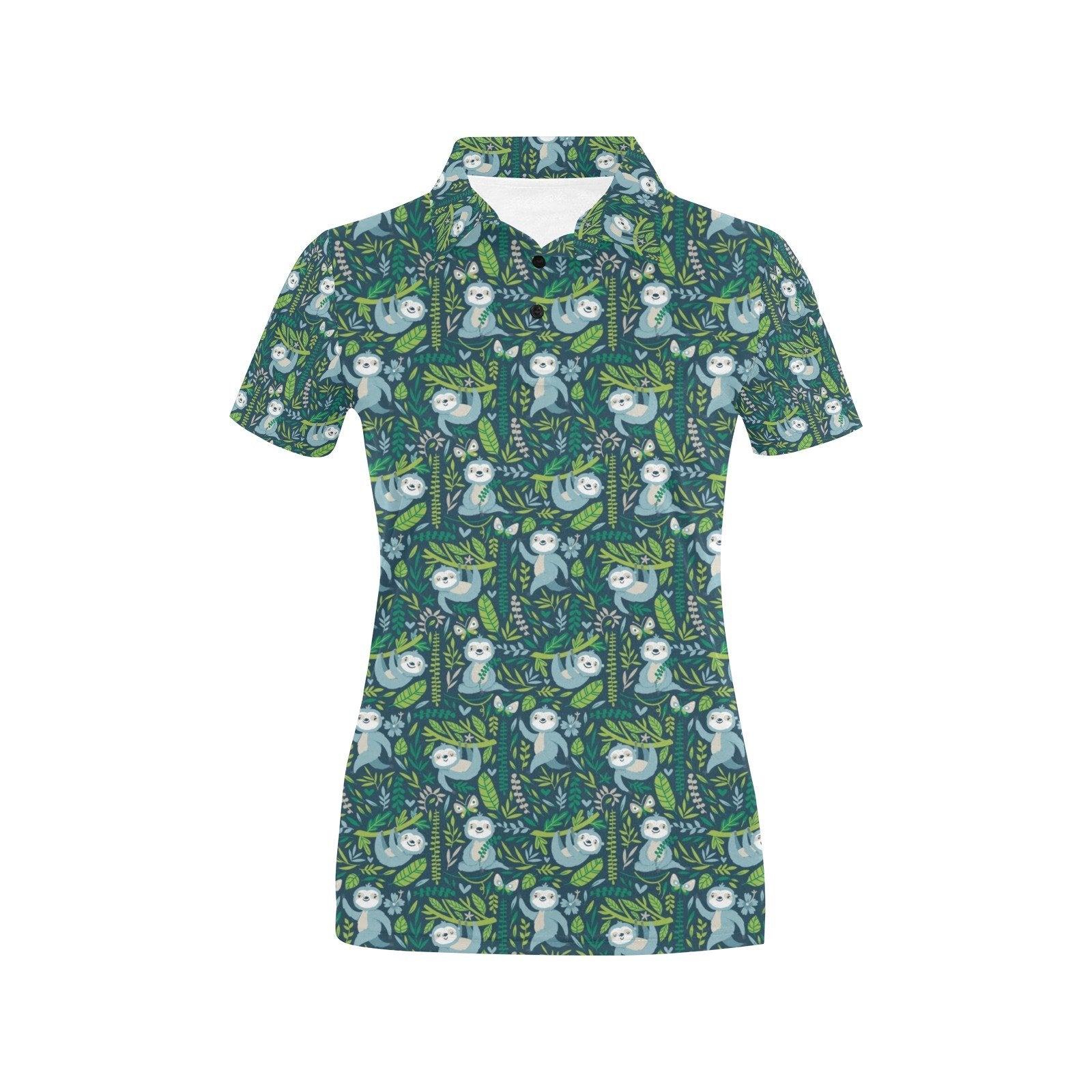 Sloth Print Design Women's Polo Shirt 3D Polo Shirt A6