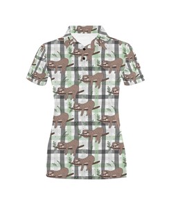 Sloth Print Design Women's Polo Shirt 3D Polo Shirt A7
