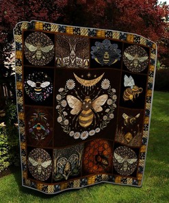 Meant To Bee Queen Quilt Blanket Personalized Quilt Bedding Set, Great for Home Decoration and Family Gifts