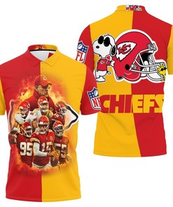 Snoopy Kansas City Chiefs Helmet Afc West Division Champions Super Bowl 2021 3D Polo Shirt