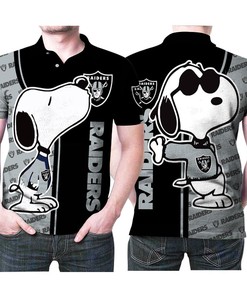 Snoopy Kiss Oakland Raiders Logo 3D Printed Gift For Oakland Raiders Snoopy Fan Polo Shirt