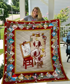 Snoopy Triple Self Portrait Personalized Quilt Bedding Set, Perfect for Snoopy Lovers and Family Gifts