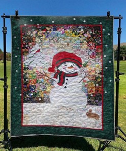 Snowman Personalized Quilt Bedding Set Blanket for Home Decoration