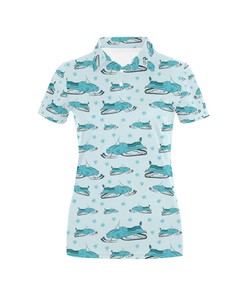Snowman Print Design Women's Polo Shirt 3D Polo Shirt A8