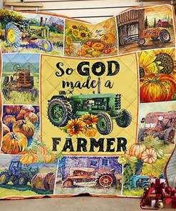 So God Made A Farmer Quilt Bedding Set Blanket
