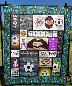 Soccer In My Heart Pktm2405113 Quilt Bedding Set Blanket Bedroom Decor, Gifts for Family