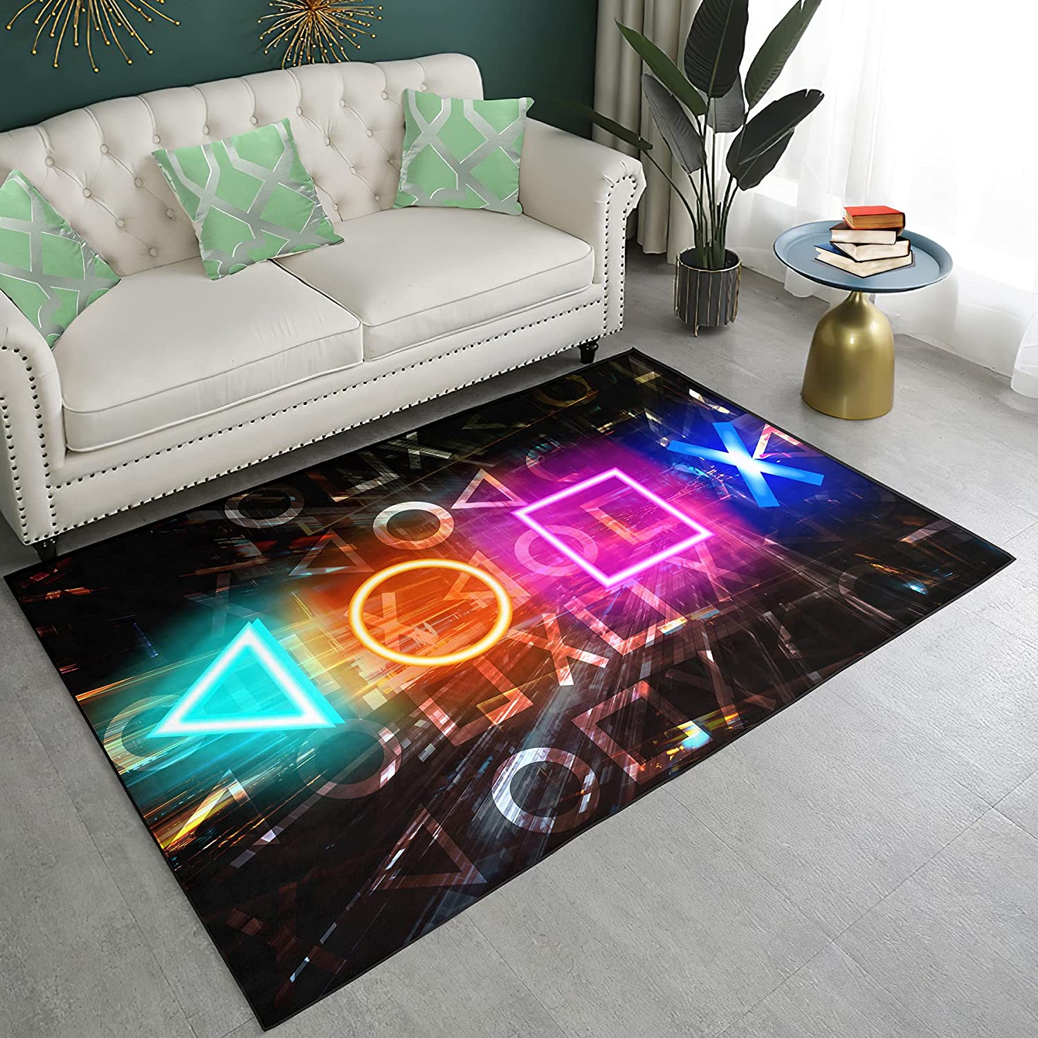 Soft Colorful Gaming Carpet with Video Controller Rug Player Design for Boys Kids Gamer Bedroom and Living Room - Image 4