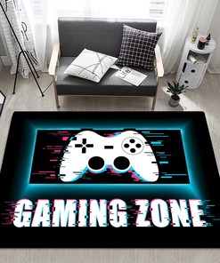 Soft Gamer Gaming Game Controller Modern Area Rug Floor Mat for Boys Room Decor - Non-Slip, Suitable for Room