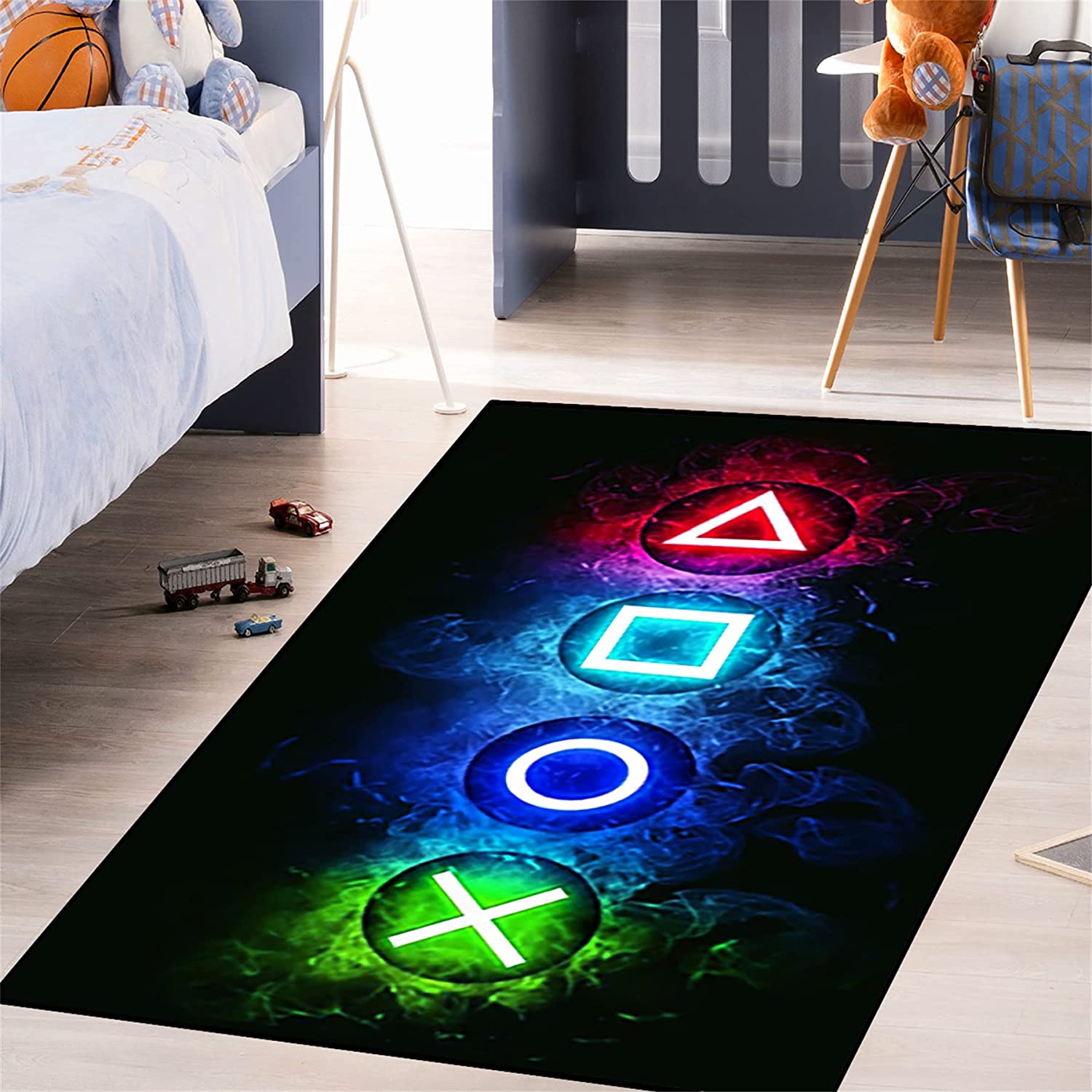 Soft and Stylish Gamer Rugs for Bedroom Boys - Blue Gamepad Gaming Decor - Image 3