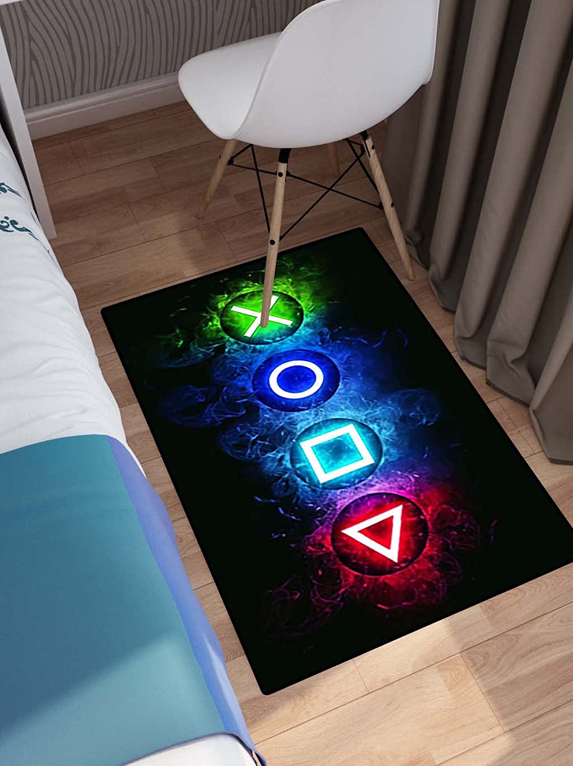 Soft and Stylish Gamer Rugs for Bedroom Boys - Blue Gamepad Gaming Decor - Image 4
