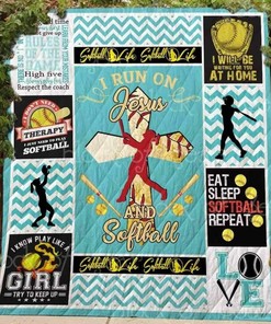 Softball Custom Quilt Bedding Set Blanket Great for Bedroom Decor and Family Gifts