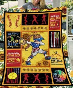 Softball Girl I Love Softball Sofa Bed Throw Fleece Blanket Quilt Bedding Set