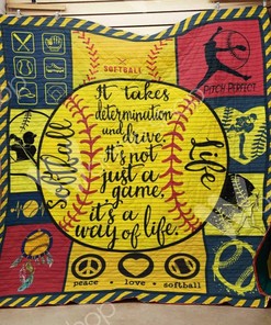Softball Quilt Bedding Set with Custom Name and Design for Home Decor and Picnic - Great Gifts for Family