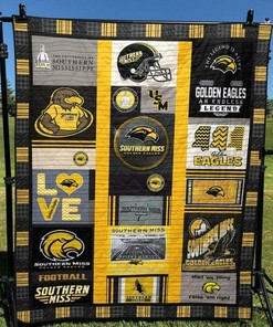 Southern Miss Golden Eagles Personalized Quilt Bedding Set, Great for Sports Fans and Family Gifts