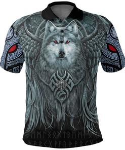 Spiral Wolf Spirit Viking Polo Shirt