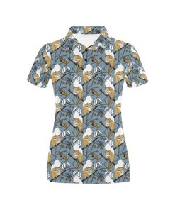 Squirrel Print Design Women's Polo Shirt 3D Polo Shirt A10