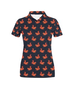 Squirrel Print Design Women's Polo Shirt 3D Polo Shirt A4