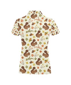 Squirrel Print Design Women's Polo Shirt 3D Polo Shirt A7