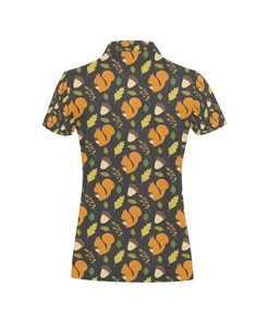 Squirrel Print Design Women's Polo Shirt 3D Polo Shirt A8