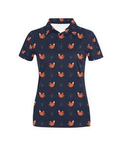 Squirrel Print Design Women's Polo Shirt 3D Polo Shirt A9