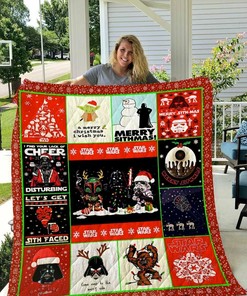 Star Wars Christmas Quilt Bedding Set Blanket - Perfect for Family Gifts and Bedroom Decor