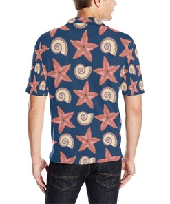 Starfish Pattern Print Design 03 Men Polo Shirt