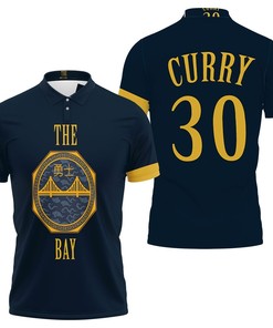 Stephen Curry Golden State Warriors City Edition Navy Jersey Polo Shirt