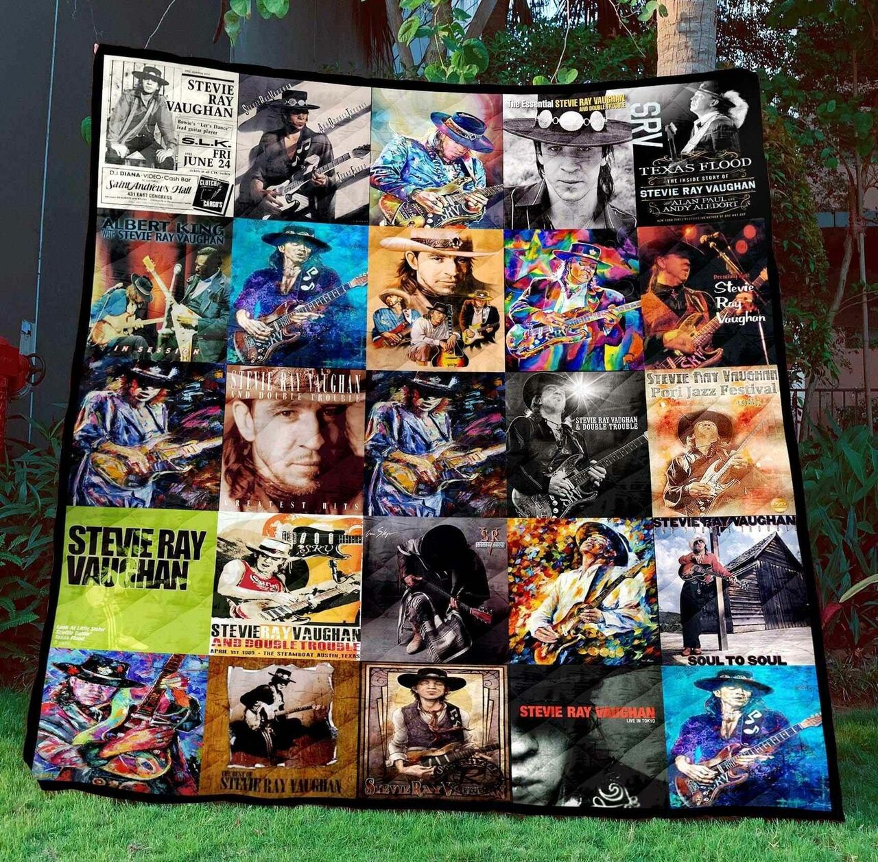 Stevie Ray Vaughan 2 Personalized Quilt Blanket Bedding Set, Great for Home Decoration and Gifts for Family