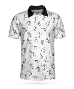 Stickfigures Playing Golf 3D All Over Printed Polo Shirt