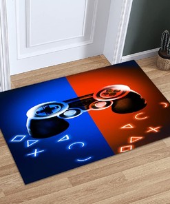 Stylish Black Gamer Gamepad Controller Area Rugs for Living Room Decor