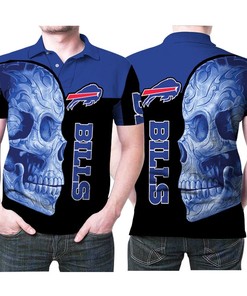 Sugar Skull Buffalo Bills Flowers Pattern 3D Printed Gift For Buffalo Bills Fan Polo shirt