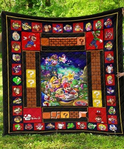 Super Mario Funny Gift Idea For Video Game Fan Quilt Bedding Set Bedroom Decor, Gifts for Family