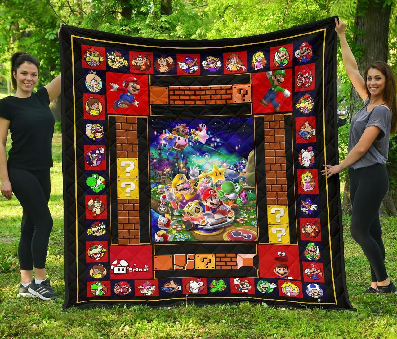 Super Mario Funny Gift Idea For Video Game Fan Quilt Bedding Set Bedroom Decor, Gifts for Family