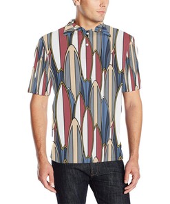 Surf Board Pattern Men Polo Shirt