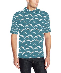 Surf Wave Tribal Design Men Polo Shirt
