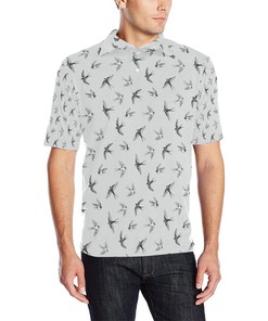 Swallow Bird Pattern Print Design 04 Men Polo Shirt