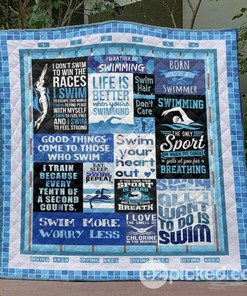Swim Your Heart Out Customizable Quilt Bedding Set for Home Decoration & Family Gifts