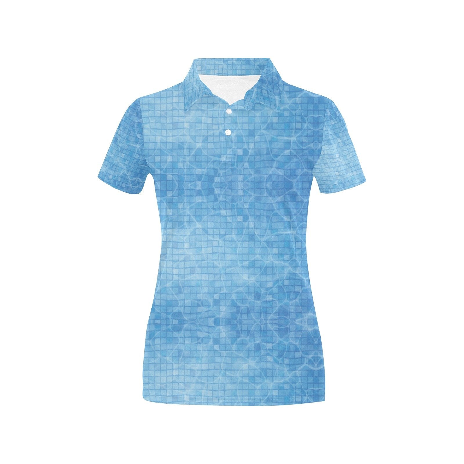 Swimming Pool Print Design Women's Polo Shirt