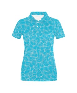 Swimming Pool Texture Print Design Women's Polo Shirt